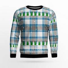 Clan Stewart Muted Blue Tartan Christmas Ugly Sweater QK39 Stewart Muted Blue Tartan Tartan Ugly Sweater