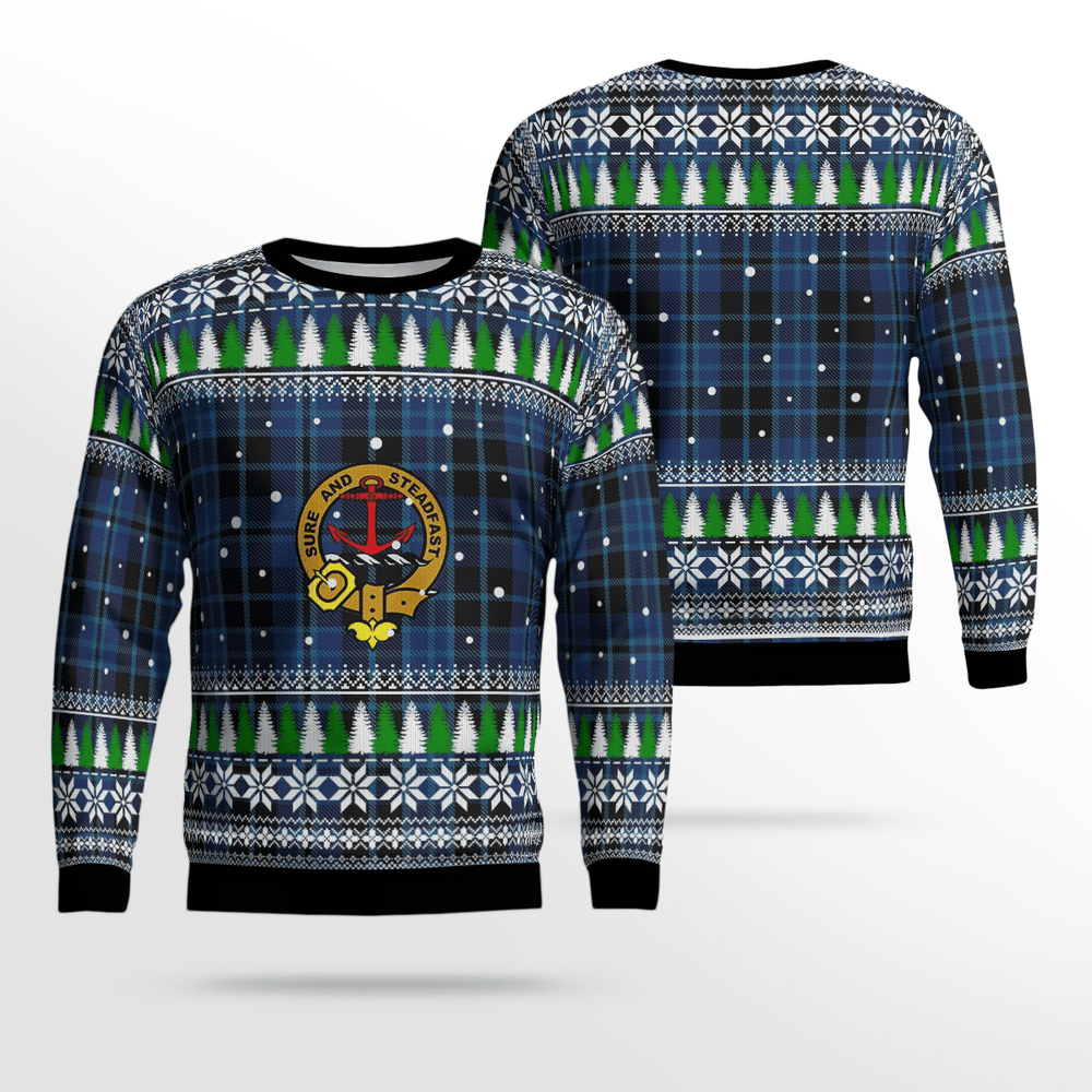 Clan Clark 2 Crest Tartan Christmas Ugly Sweater EC16 Clark 2 Crest Tartan Tartan Ugly Sweater