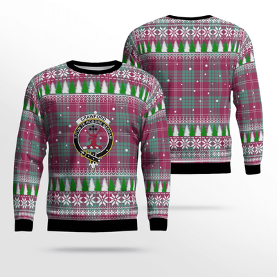 Clan Crawford Ancient Crest Tartan Christmas Ugly Sweater OH97