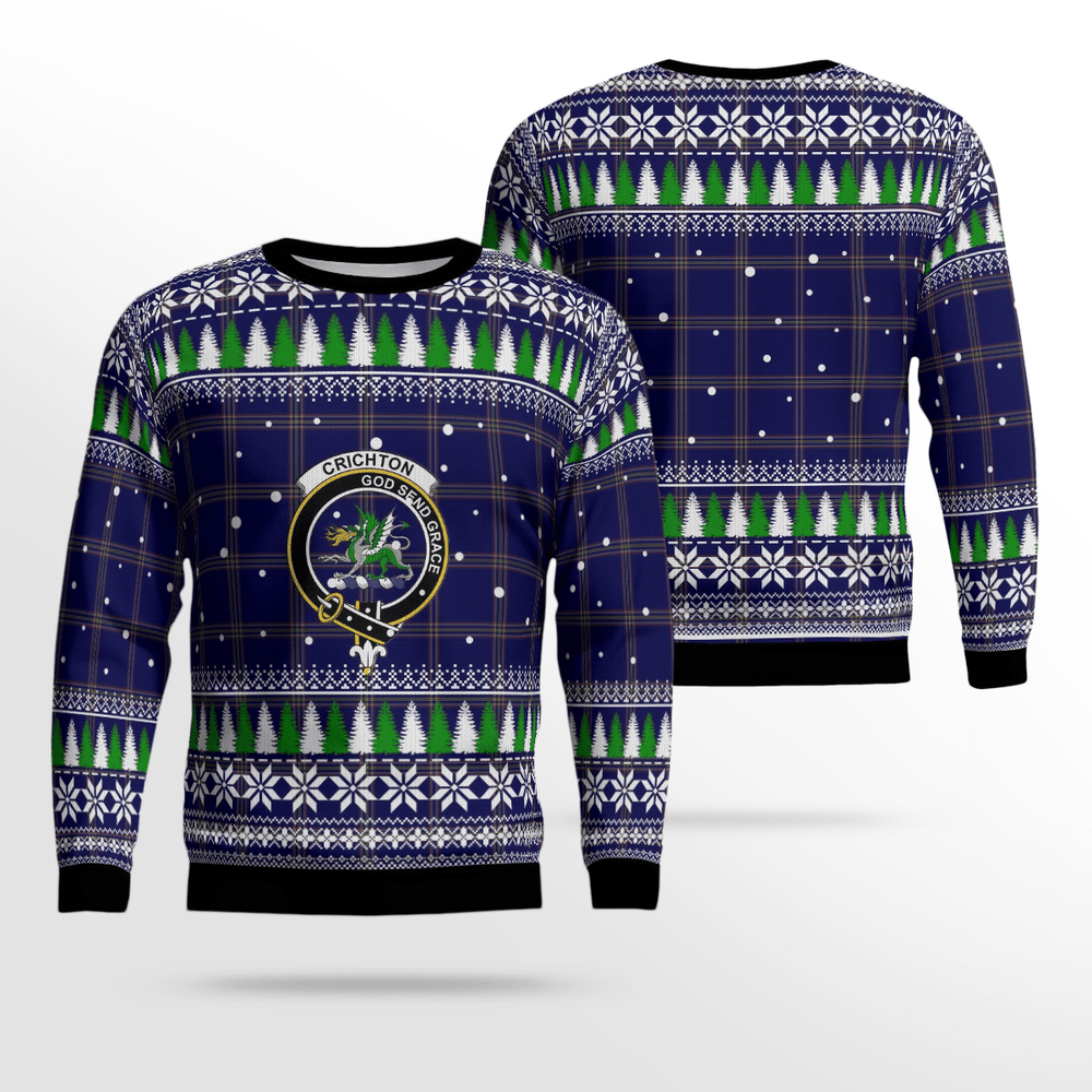 Clan Crichton Crest Tartan Christmas Ugly Sweater XI89 Crichton Crest Tartan Tartan Ugly Sweater