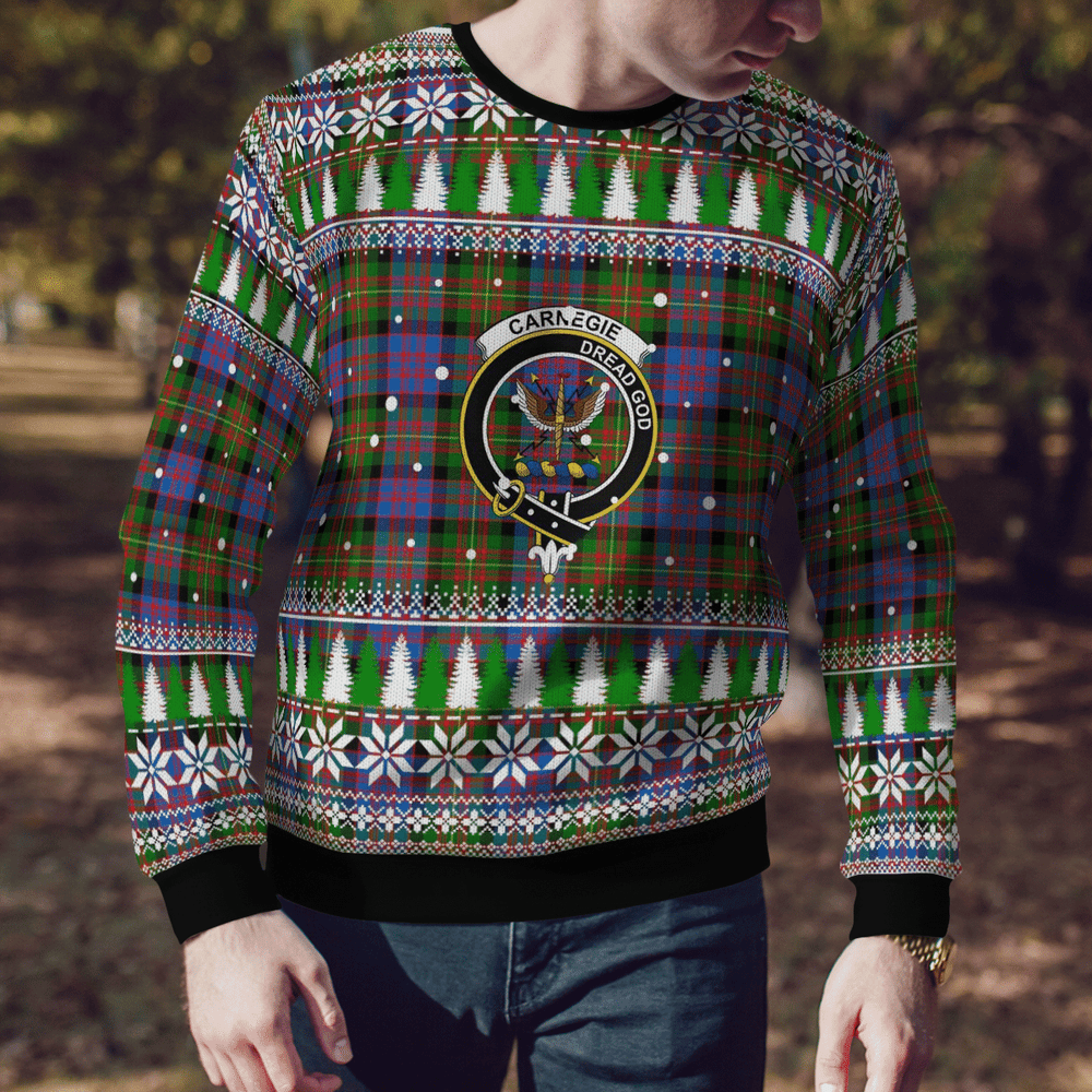 Clan Carnegie Ancient Crest Tartan Christmas Ugly Sweater AR14 Carnegie Ancient Crest Tartan Tartan Ugly Sweater