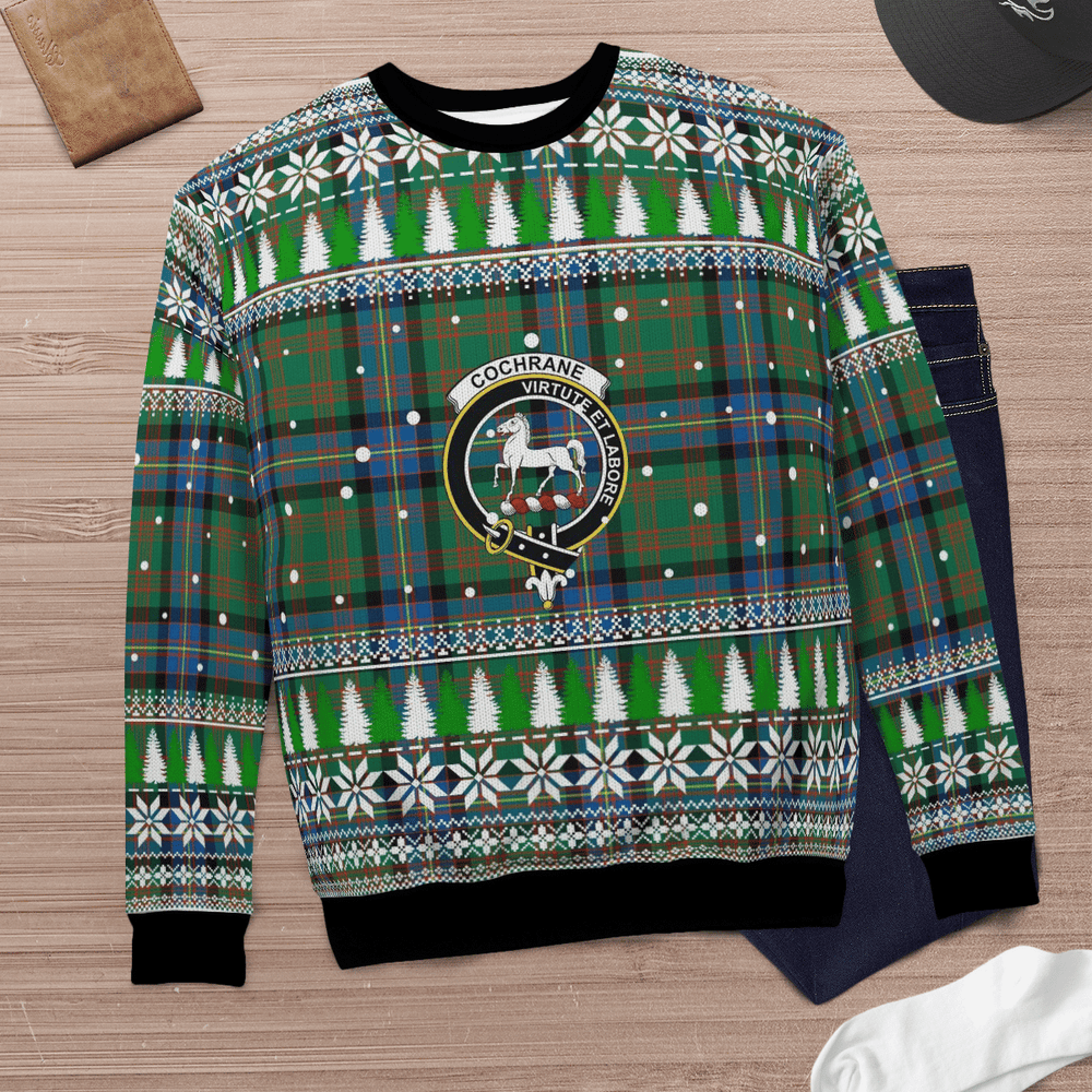 Clan Cochrane Ancient Crest Tartan Christmas Ugly Sweater LE23 Cochrane Ancient Crest Tartan Tartan Ugly Sweater