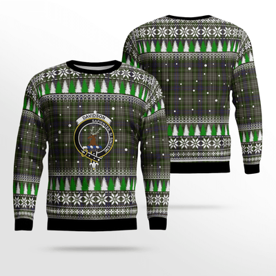 Clan Davidson Tulloch Dress Crest Tartan Christmas Ugly Sweater