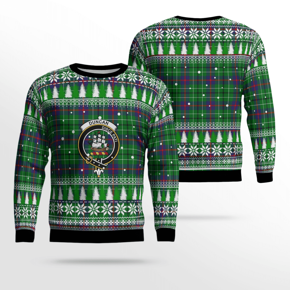Clan Duncan Ancient Crest Tartan Christmas Ugly Sweater JI89 Duncan Ancient Crest Tartan Tartan Ugly Sweater