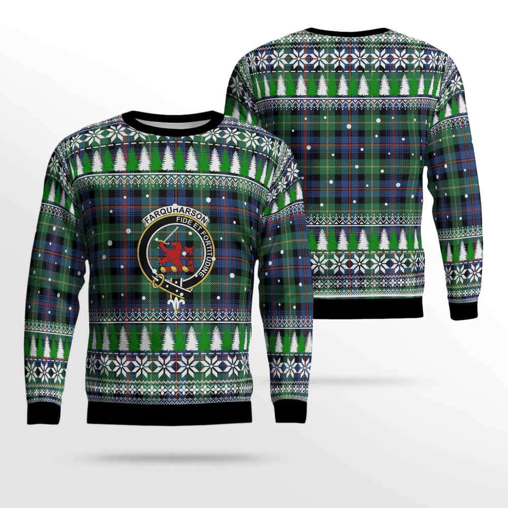 Clan Farquharson Ancient Crest Tartan Christmas Ugly Sweater ON82 Farquharson Ancient Crest Tartan Tartan Ugly Sweater