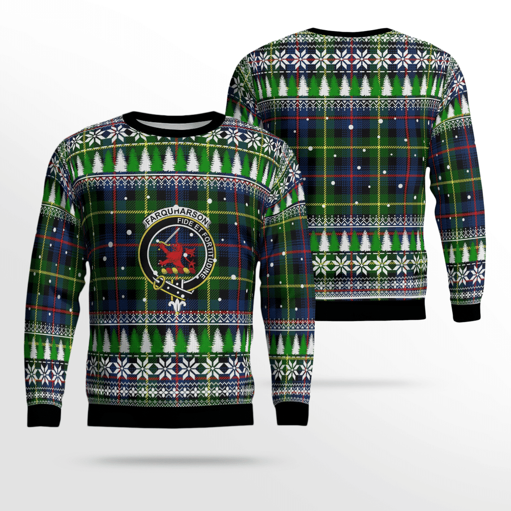Clan Farquharson Modern Crest Tartan Christmas Ugly Sweater OK69 Farquharson Modern Crest Tartan Tartan Ugly Sweater