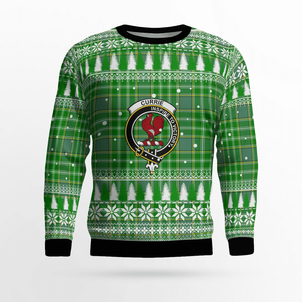 Clan Currie Crest Tartan Christmas Ugly Sweater UQ89 Currie Crest Tartan Tartan Ugly Sweater