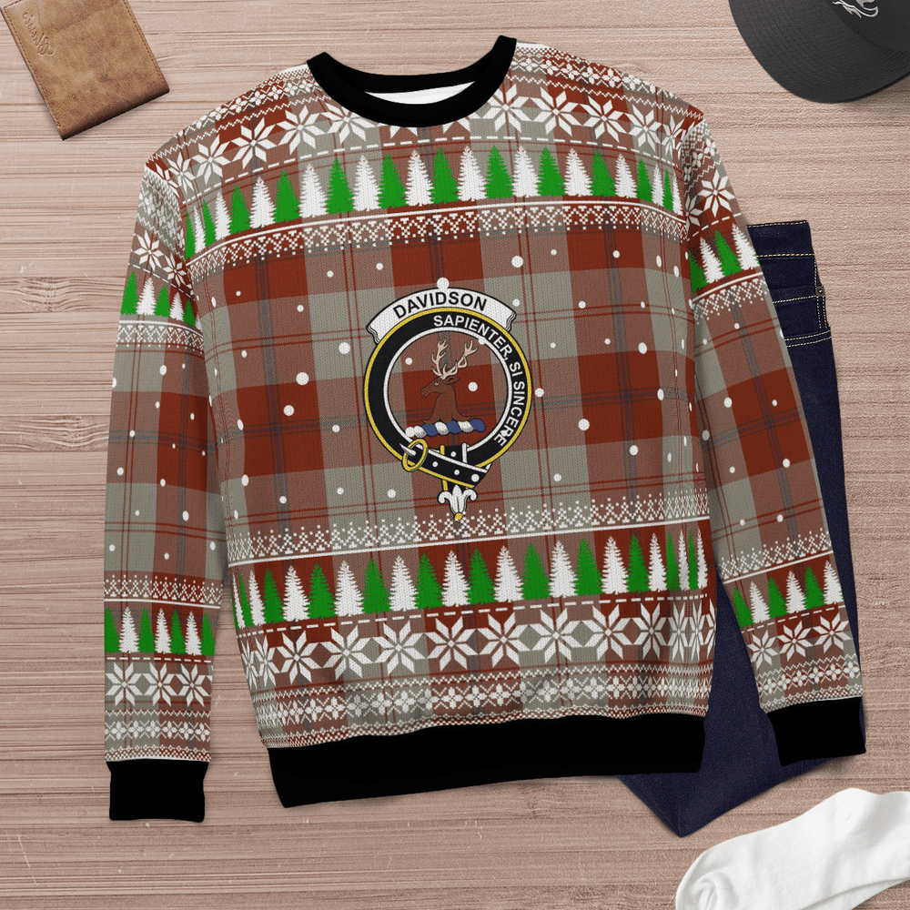 Clan Davidson Dress Dancers Crest Tartan Christmas Ugly Sweater HX77 Davidson Dress Dancers Crest Tartan Tartan Ugly Sweater