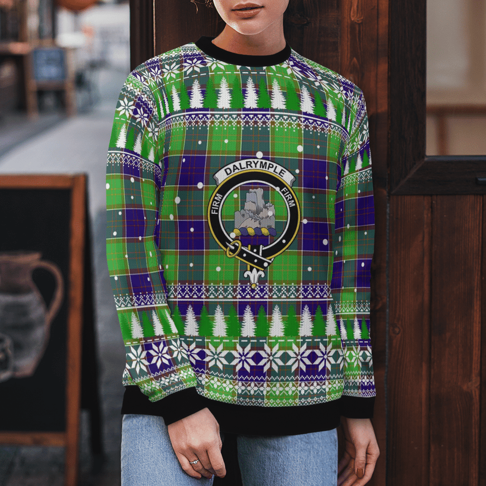 Clan Dalrymple Crest Tartan Christmas Ugly Sweater QP78 Dalrymple Crest Tartan Tartan Ugly Sweater
