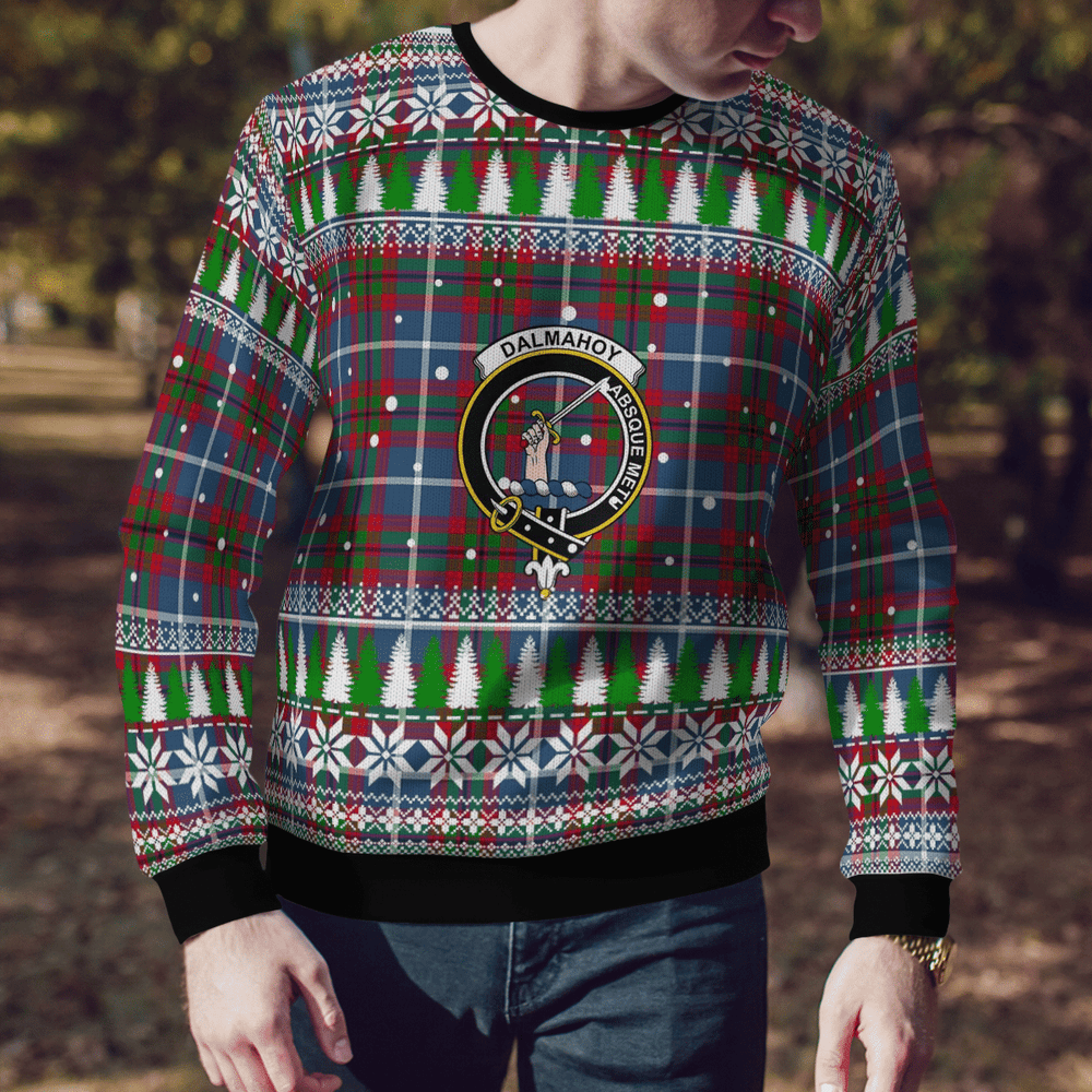 Clan Dalmahoy Crest Tartan Christmas Ugly Sweater VS62 Dalmahoy Crest Tartan Tartan Ugly Sweater