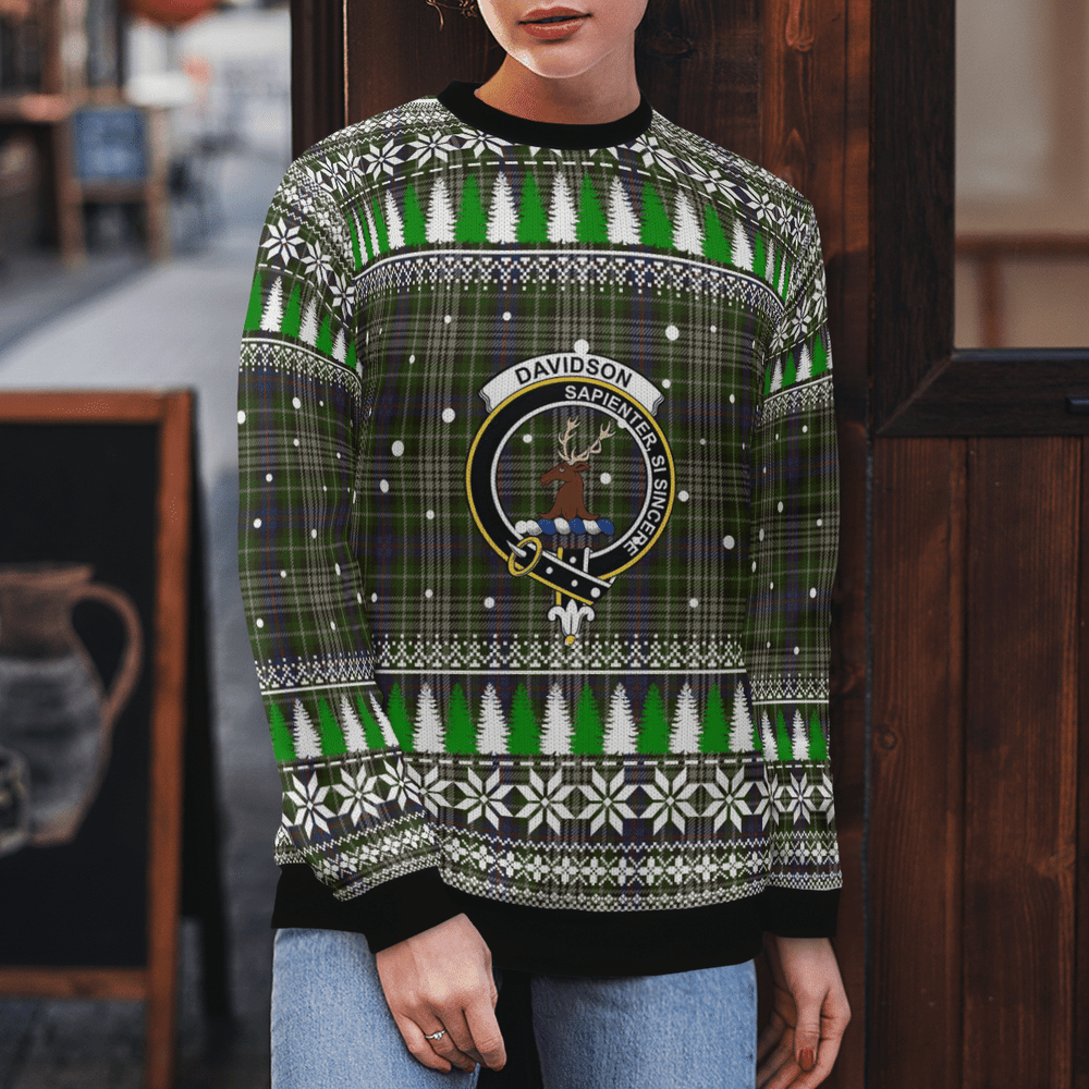 Clan Davidson Tulloch Dress Crest Tartan Christmas Ugly Sweater NQ60 Davidson Tulloch Dress Crest Tartan Tartan Ugly Sweater