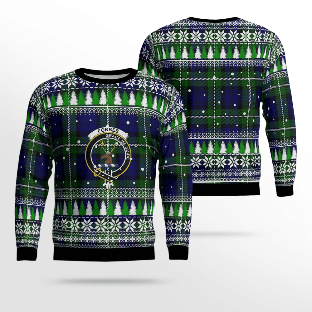 Clan Forbes Modern Crest Tartan Christmas Ugly Sweater FA87 Forbes Modern Crest Tartan Tartan Ugly Sweater
