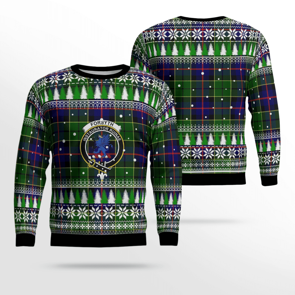 Clan Forsyth Modern Crest Tartan Christmas Ugly Sweater BH53 Forsyth Modern Crest Tartan Tartan Ugly Sweater