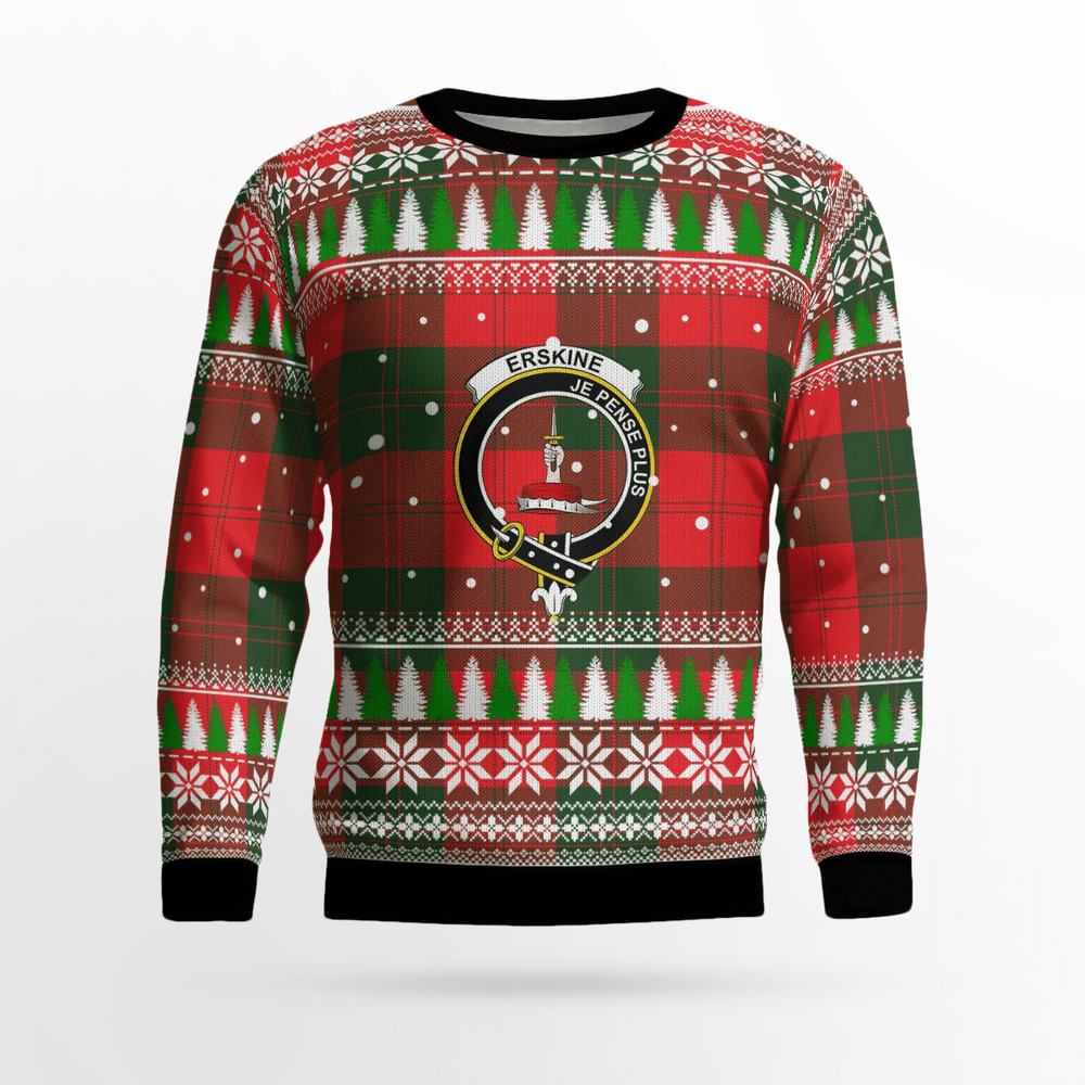 Clan Erskine Modern Crest Tartan Christmas Ugly Sweater JI23 Erskine Modern Crest Tartan Tartan Ugly Sweater