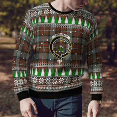 Clan Fergusson Weathered Crest Tartan Christmas Ugly Sweater DG63 Fergusson Weathered Crest Tartan Tartan Ugly Sweater