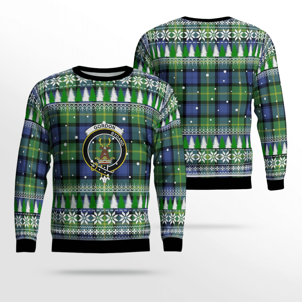 Clan Gordon Old Ancient Crest Tartan Christmas Ugly Sweater UZ89 Gordon Old Ancient Crest Tartan Tartan Ugly Sweater