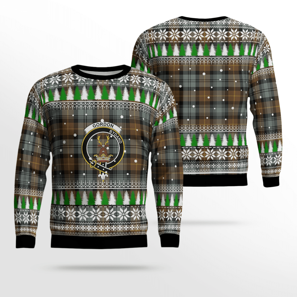 Clan Gordon Weathered Crest Tartan Christmas Ugly Sweater OD41 Gordon Weathered Crest Tartan Tartan Ugly Sweater