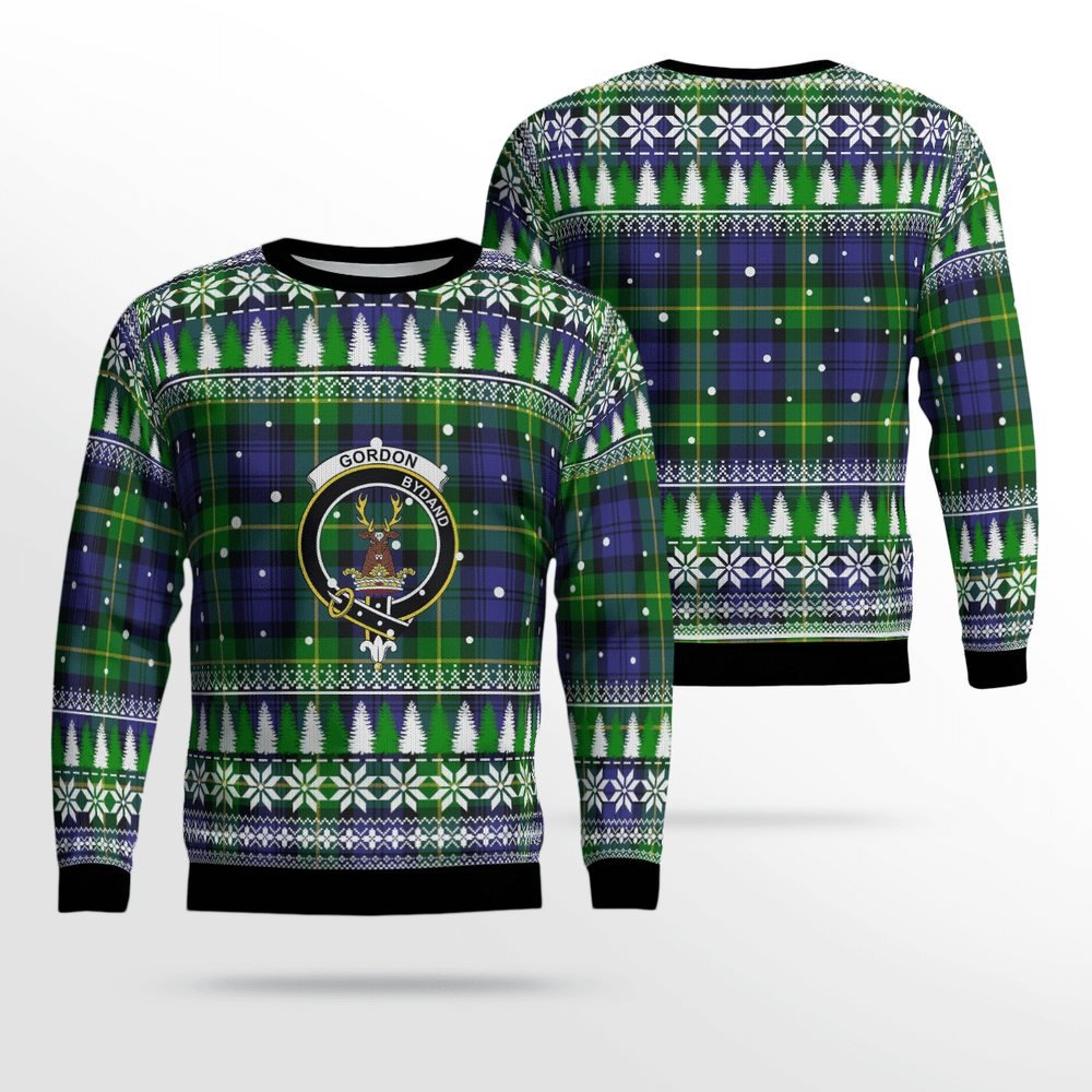 Clan Gordon Modern Crest Tartan Christmas Ugly Sweater PO54 Gordon Modern Crest Tartan Tartan Ugly Sweater