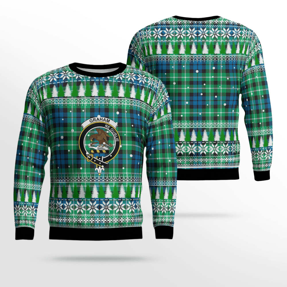 Clan Graham of Montrose Ancient Crest Tartan Christmas Ugly Sweater BK70 Graham of Montrose Ancient Crest Tartan Tartan Ugly Sweater