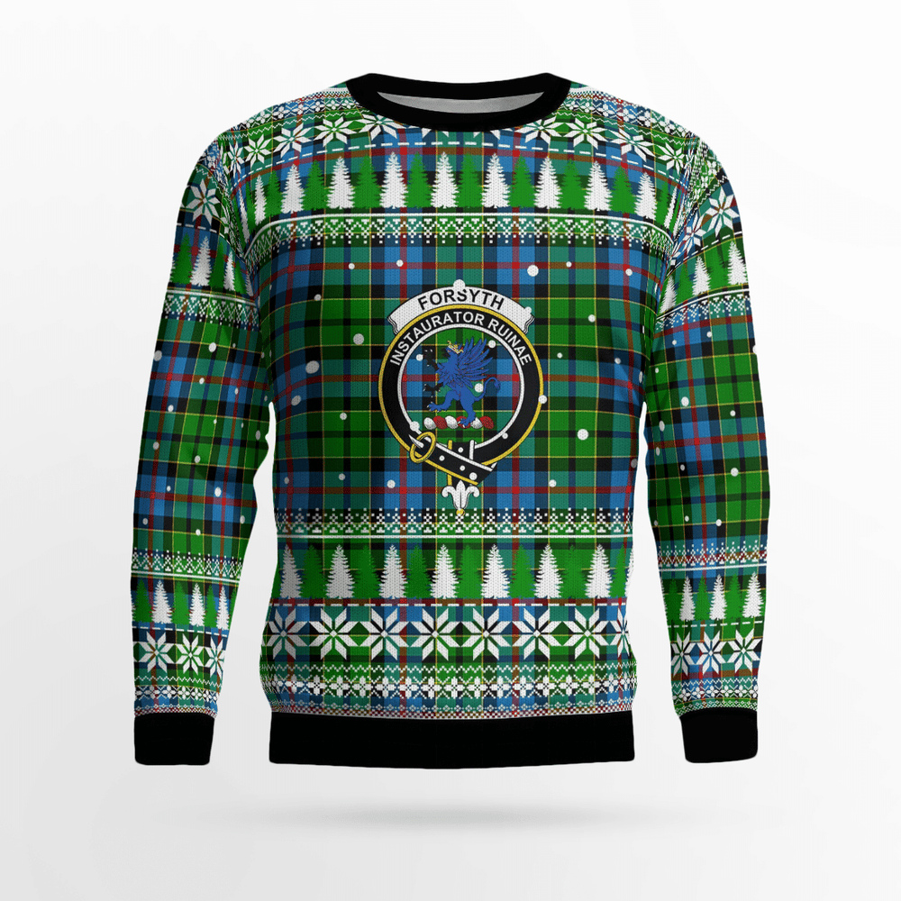 Clan Forsyth Crest Tartan Christmas Ugly Sweater AT24 Forsyth Crest Tartan Tartan Ugly Sweater