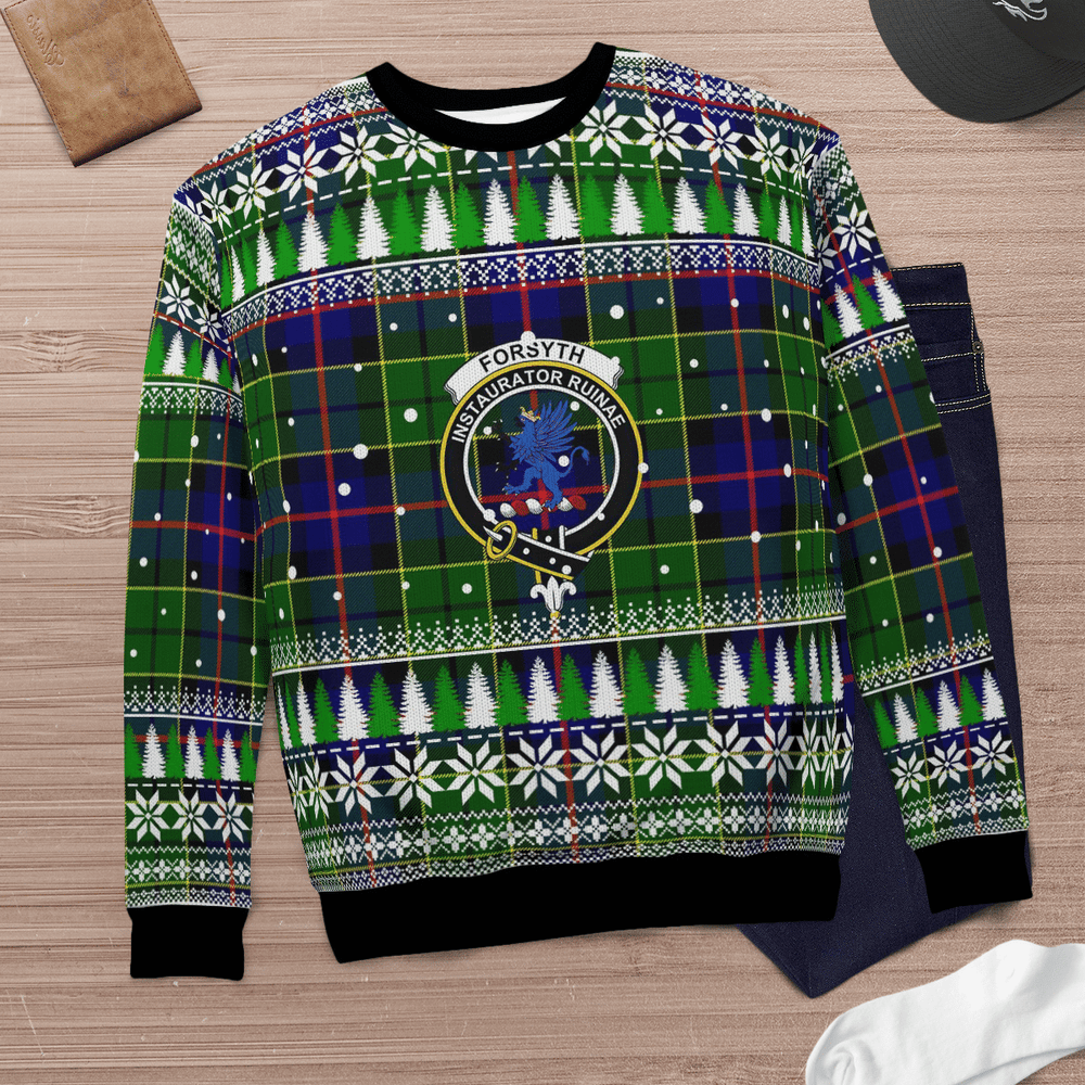 Clan Forsyth Modern Crest Tartan Christmas Ugly Sweater BH53 Forsyth Modern Crest Tartan Tartan Ugly Sweater