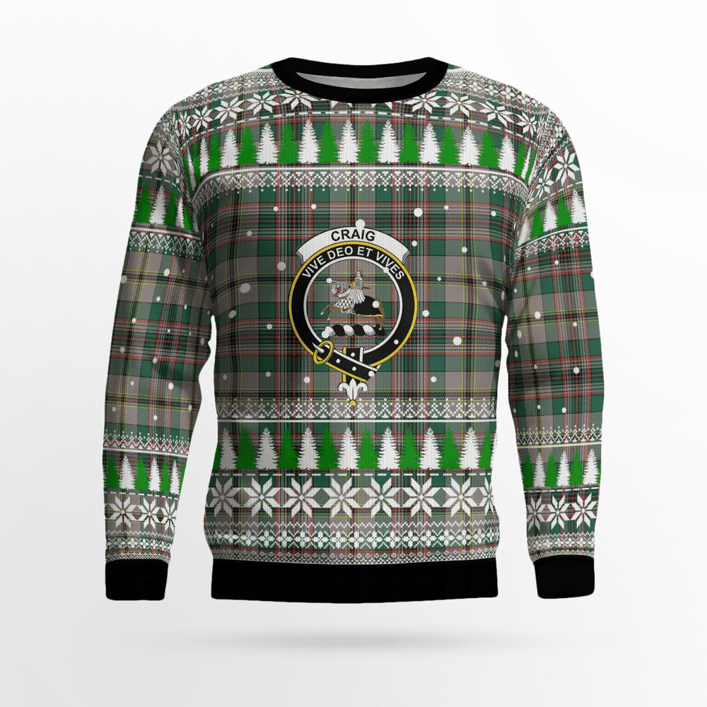 Clan Craig Ancient Crest Tartan Christmas Ugly Sweater CM94 Craig Ancient Crest Tartan Tartan Ugly Sweater