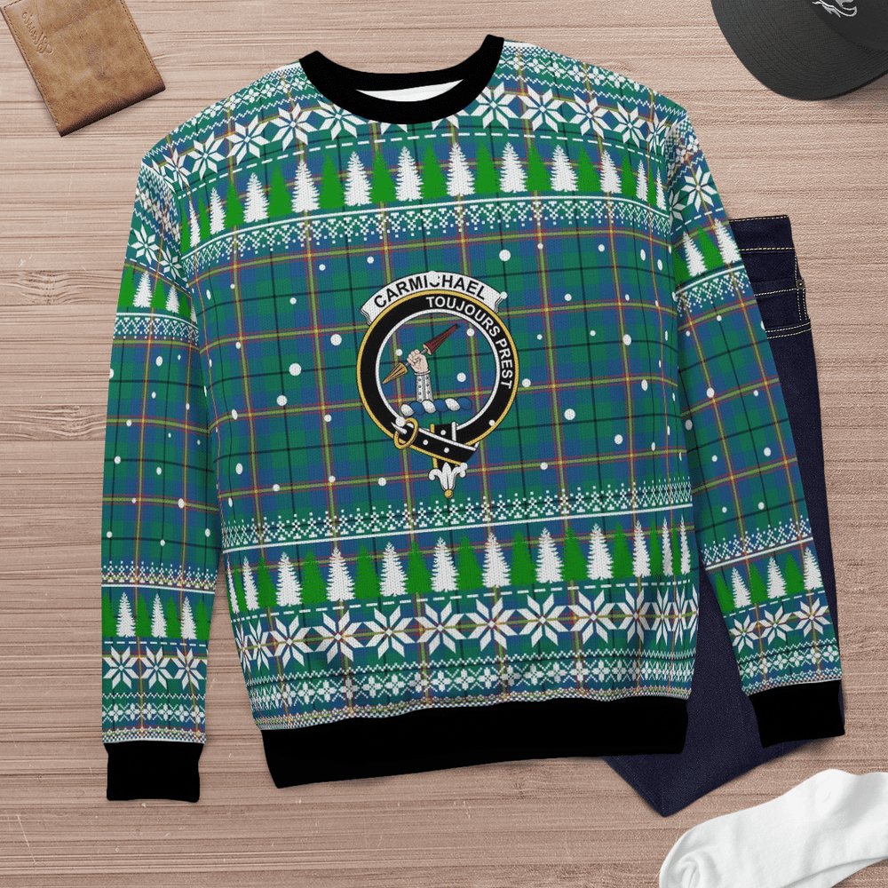 Clan Carmichael Ancient Crest Tartan Christmas Ugly Sweater CK13 Carmichael Ancient Crest Tartan Tartan Ugly Sweater