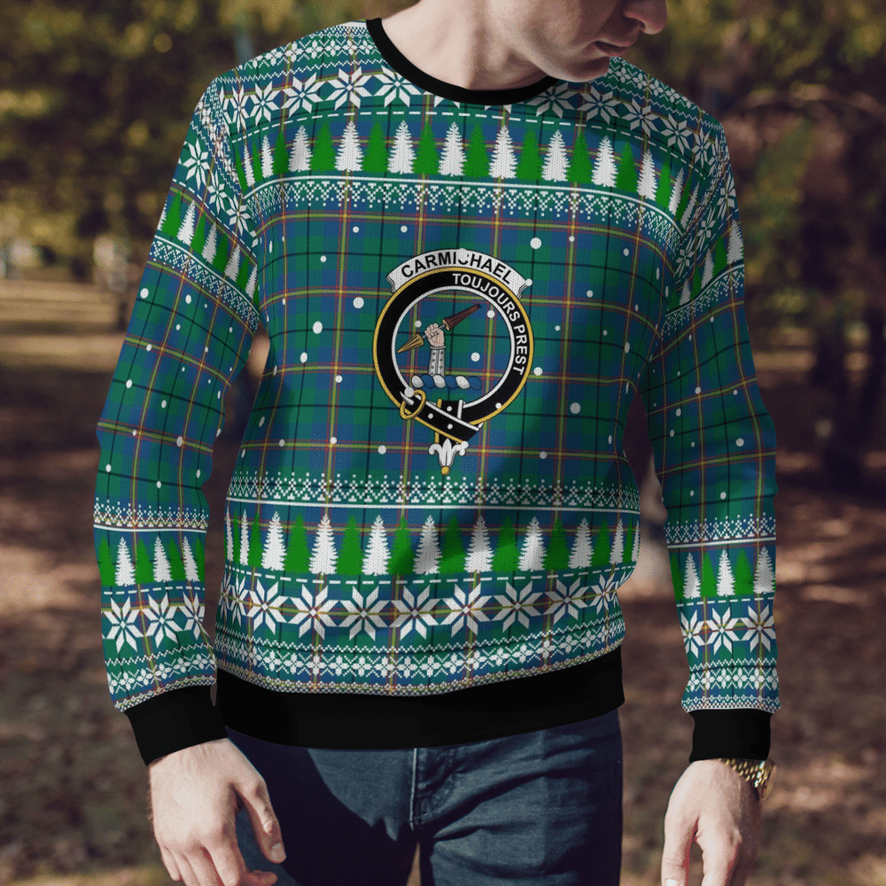 Clan Carmichael Ancient Crest Tartan Christmas Ugly Sweater CK13 Carmichael Ancient Crest Tartan Tartan Ugly Sweater