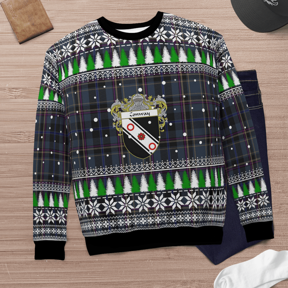 Clan Conway Crest Tartan Christmas Ugly Sweater ZX35 Conway Crest Tartan Tartan Ugly Sweater