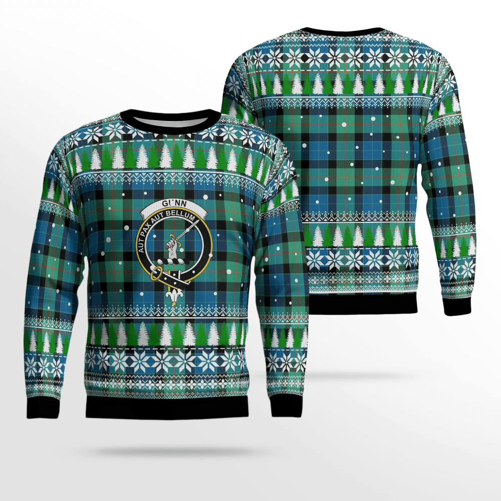 Clan Gunn Ancient Crest Tartan Christmas Ugly Sweater PE29 Gunn Ancient Crest Tartan Tartan Ugly Sweater