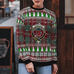 Clan Crawford Modern Crest Tartan Christmas Ugly Sweater SU46 Crawford Modern Crest Tartan Tartan Ugly Sweater