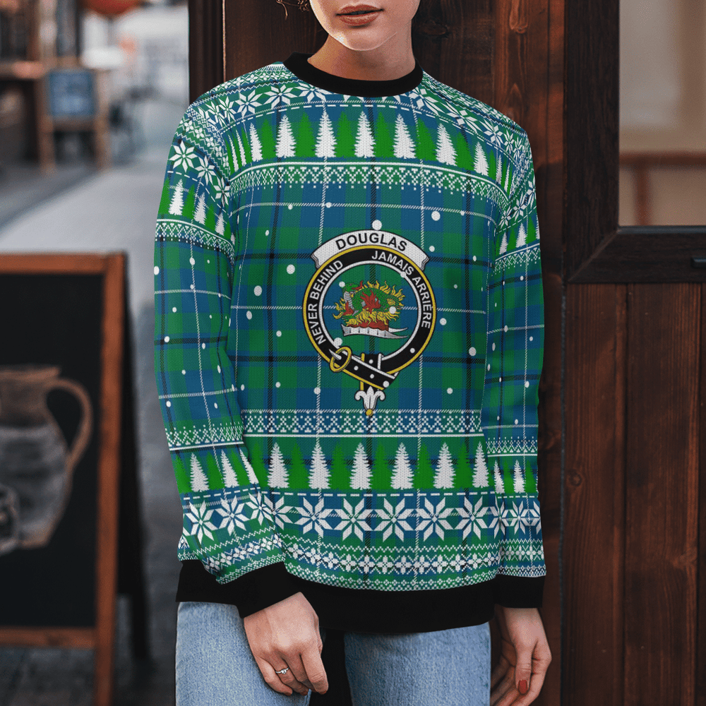 Clan Douglas Ancient Crest Tartan Christmas Ugly Sweater HS26 Douglas Ancient Crest Tartan Tartan Ugly Sweater