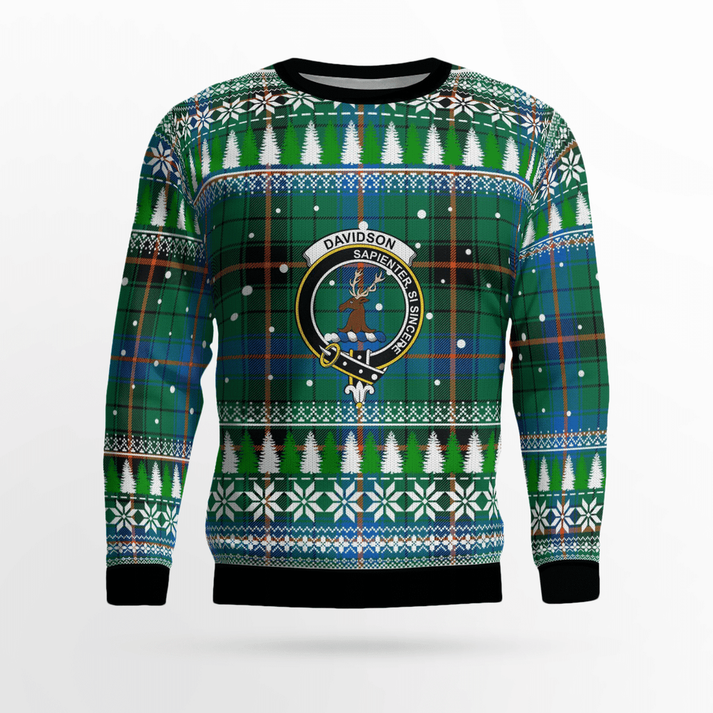 Clan Davidson Ancient Crest Tartan Christmas Ugly Sweater WH64 Davidson Ancient Crest Tartan Tartan Ugly Sweater