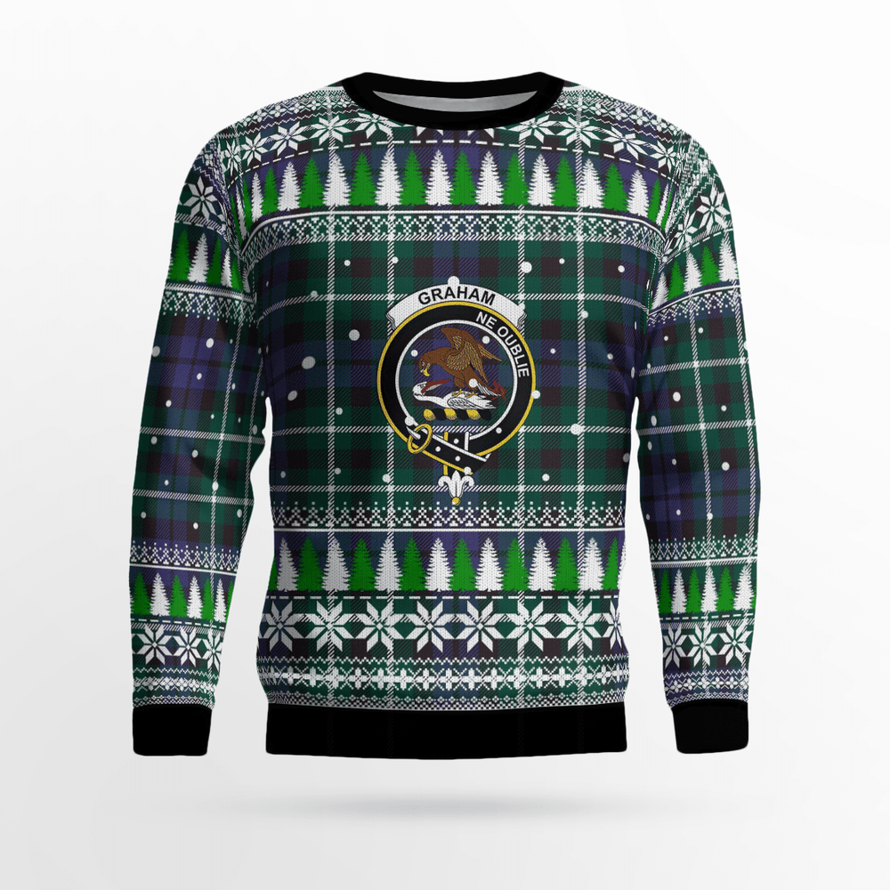Clan Graham of Montrose Modern Crest Tartan Christmas Ugly Sweater GI81 Graham of Montrose Modern Crest Tartan Tartan Ugly Sweater