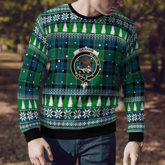 Clan Graham of Menteith Ancient Crest Tartan Christmas Ugly Sweater OR81 Graham of Menteith Ancient Crest Tartan Tartan Ugly Sweater