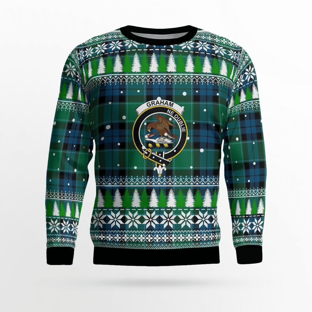 Clan Graham of Menteith Ancient Crest Tartan Christmas Ugly Sweater OR81 Graham of Menteith Ancient Crest Tartan Tartan Ugly Sweater
