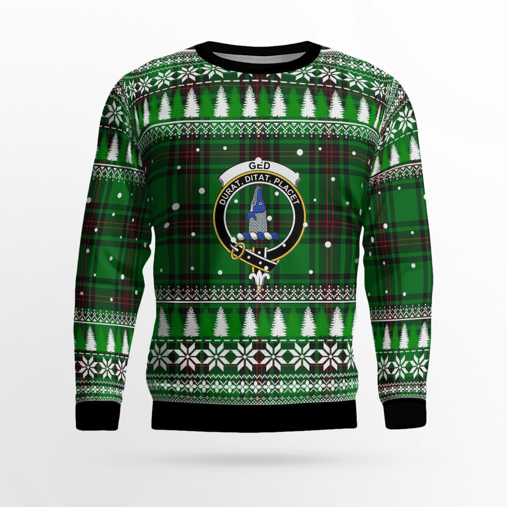 Clan Ged Crest Tartan Christmas Ugly Sweater QN63 Ged Crest Tartan Tartan Ugly Sweater