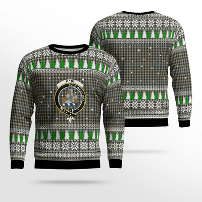 Clan Haig Check Crest Tartan Christmas Ugly Sweater