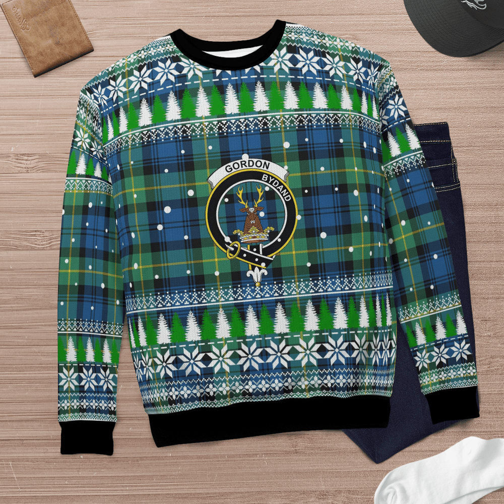 Clan Gordon Ancient Crest Tartan Christmas Ugly Sweater EO72 Gordon Ancient Crest Tartan Tartan Ugly Sweater