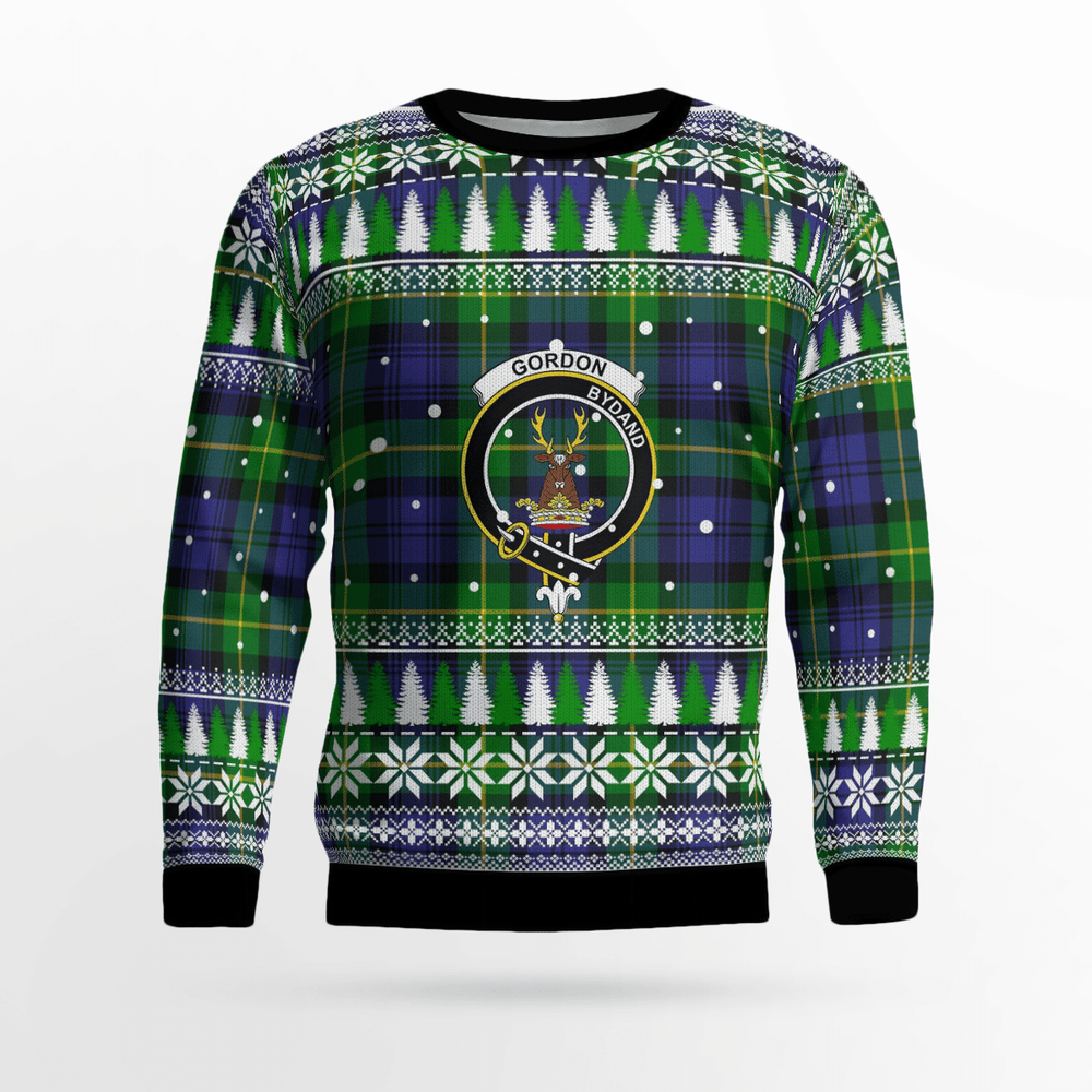 Clan Gordon Modern Crest Tartan Christmas Ugly Sweater PO54 Gordon Modern Crest Tartan Tartan Ugly Sweater