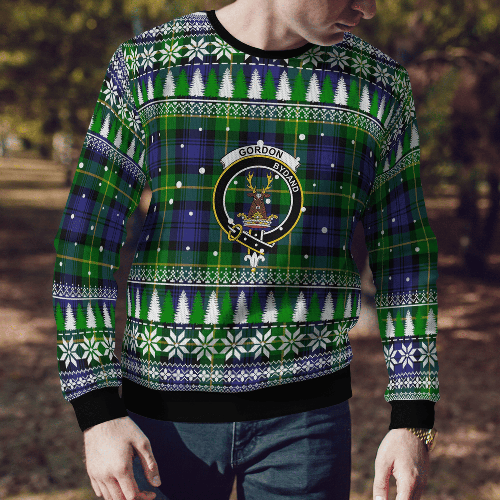 Clan Gordon Modern Crest Tartan Christmas Ugly Sweater PO54 Gordon Modern Crest Tartan Tartan Ugly Sweater