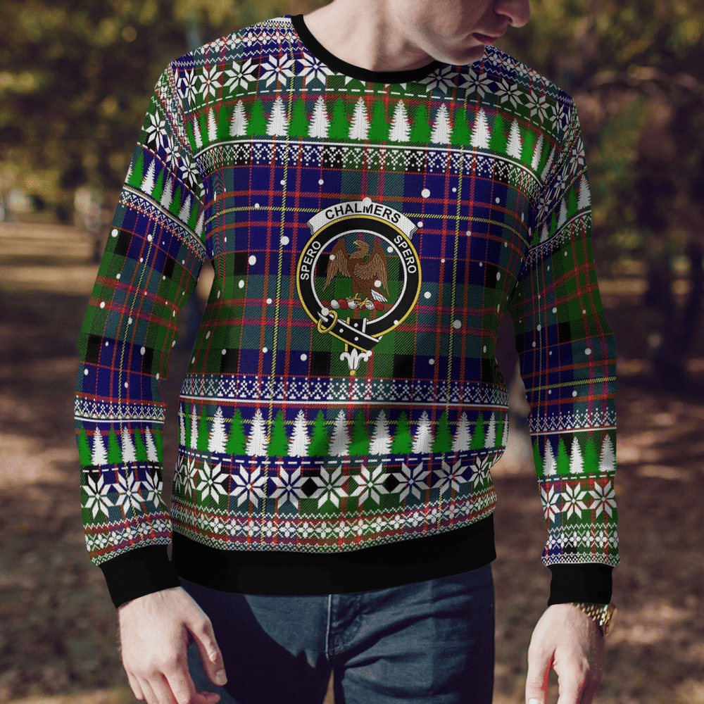 Clan Chalmer Crest Tartan Christmas Ugly Sweater QE12 Chalmer Crest Tartan Tartan Ugly Sweater