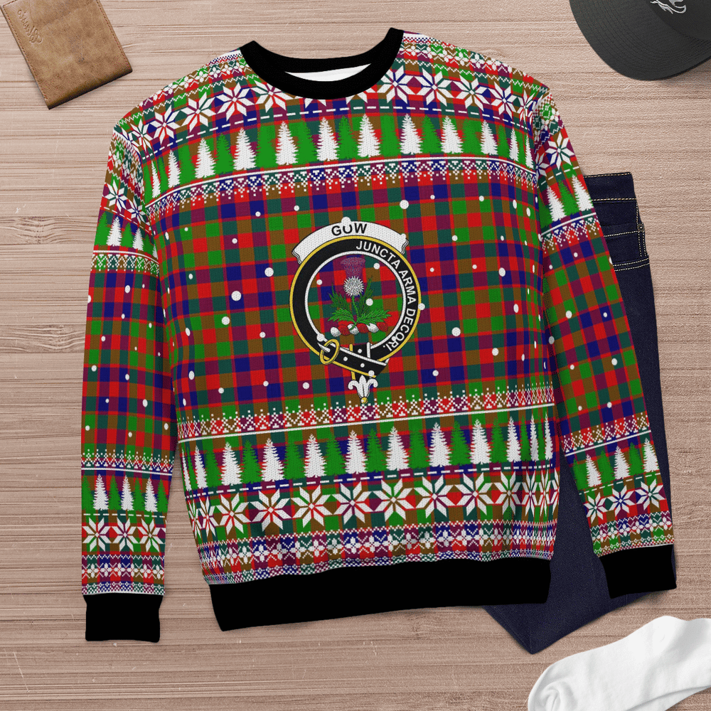 Clan Gow (or McGouan) Crest Tartan Christmas Ugly Sweater BR91 Gow (or McGouan) Crest Tartan Tartan Ugly Sweater