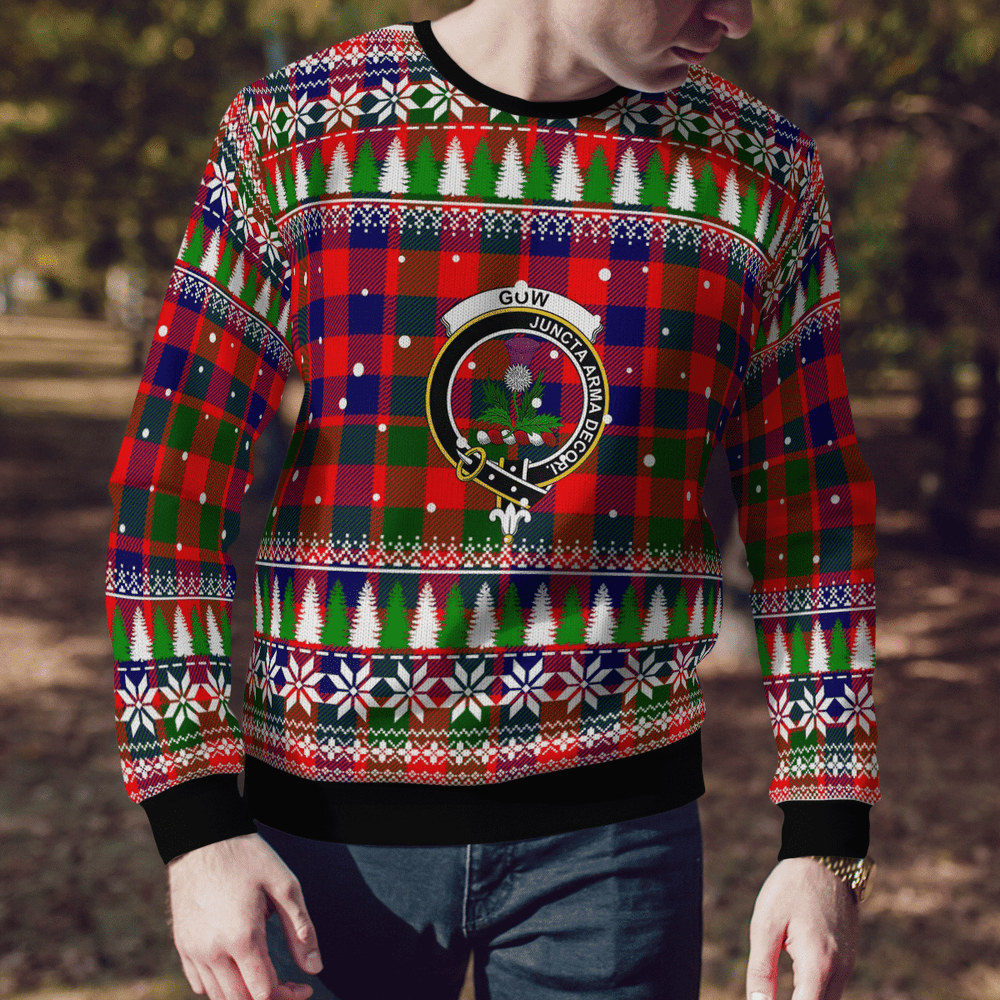 Clan Gow Modern Crest Tartan Christmas Ugly Sweater PU46 Gow Modern Crest Tartan Tartan Ugly Sweater
