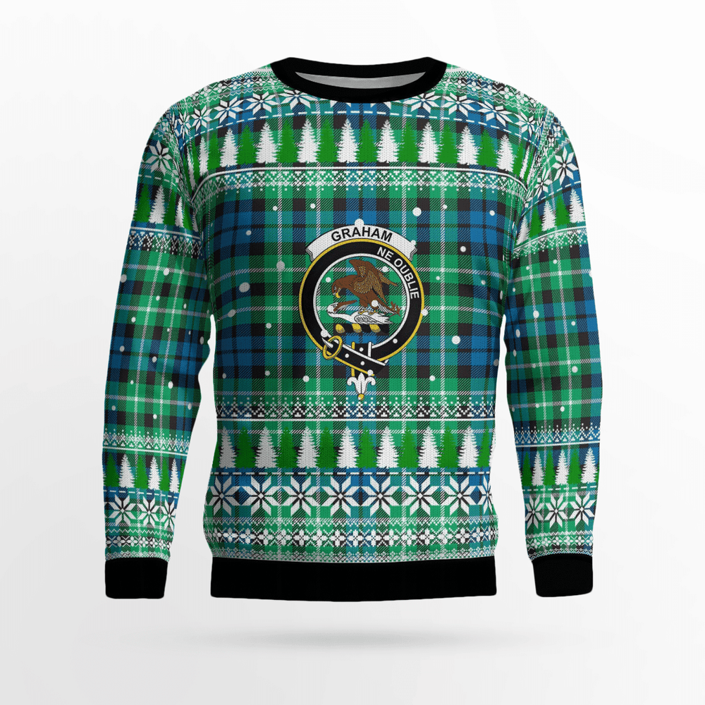 Clan Graham of Montrose Ancient Crest Tartan Christmas Ugly Sweater BK70 Graham of Montrose Ancient Crest Tartan Tartan Ugly Sweater