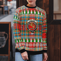 Clan Chattan Crest Tartan Christmas Ugly Sweater JO12 Chattan Crest Tartan Tartan Ugly Sweater