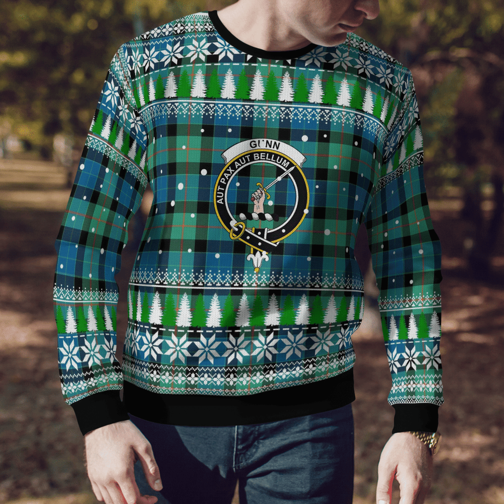 Clan Gunn Ancient Crest Tartan Christmas Ugly Sweater PE29 Gunn Ancient Crest Tartan Tartan Ugly Sweater