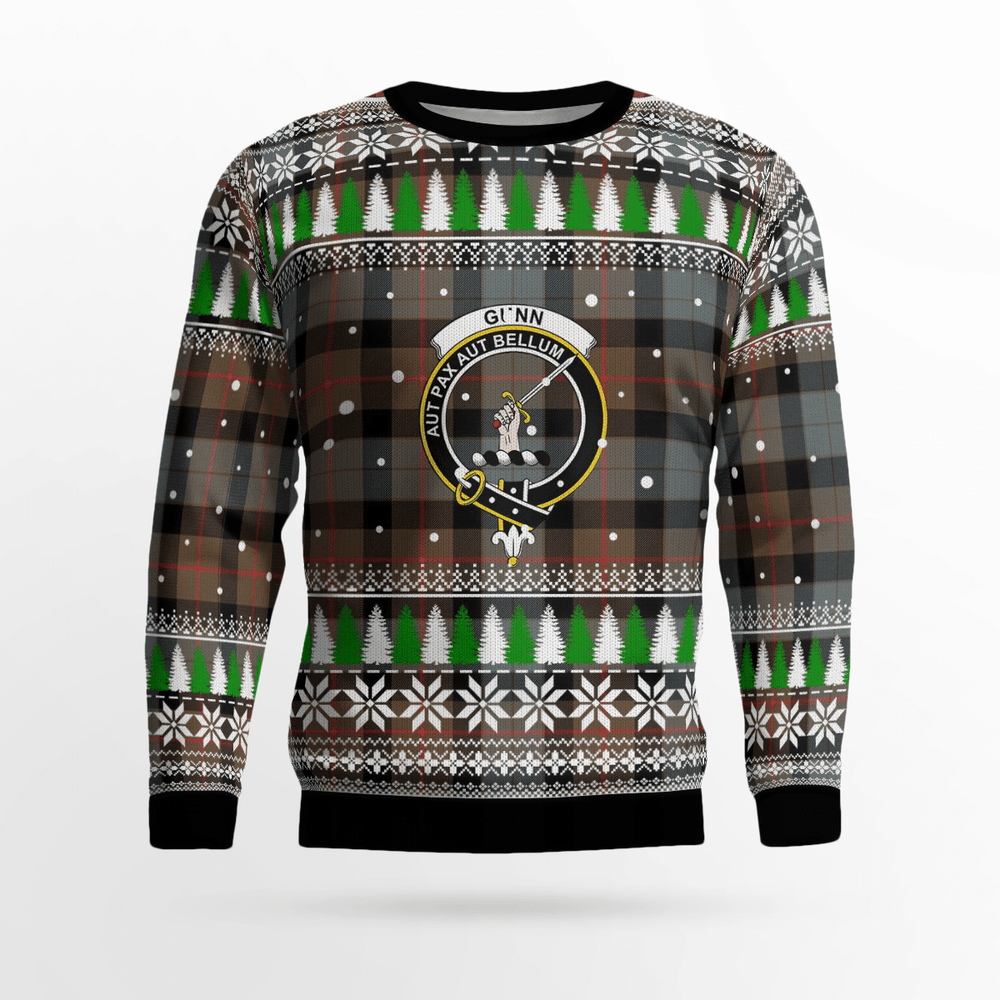 Clan Gunn Weathered Crest Tartan Christmas Ugly Sweater DI62 Gunn Weathered Crest Tartan Tartan Ugly Sweater