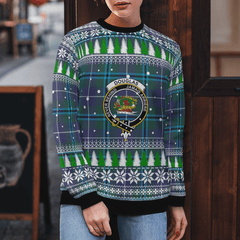 Clan Douglas Modern Crest Tartan Christmas Ugly Sweater XZ59 Douglas Modern Crest Tartan Tartan Ugly Sweater