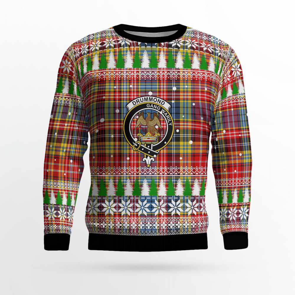 Clan Drummond of Strathallan Crest Tartan Christmas Ugly Sweater AH59 Drummond of Strathallan Crest Tartan Tartan Ugly Sweater